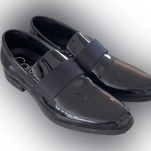 Calvin Klein patent black loafer